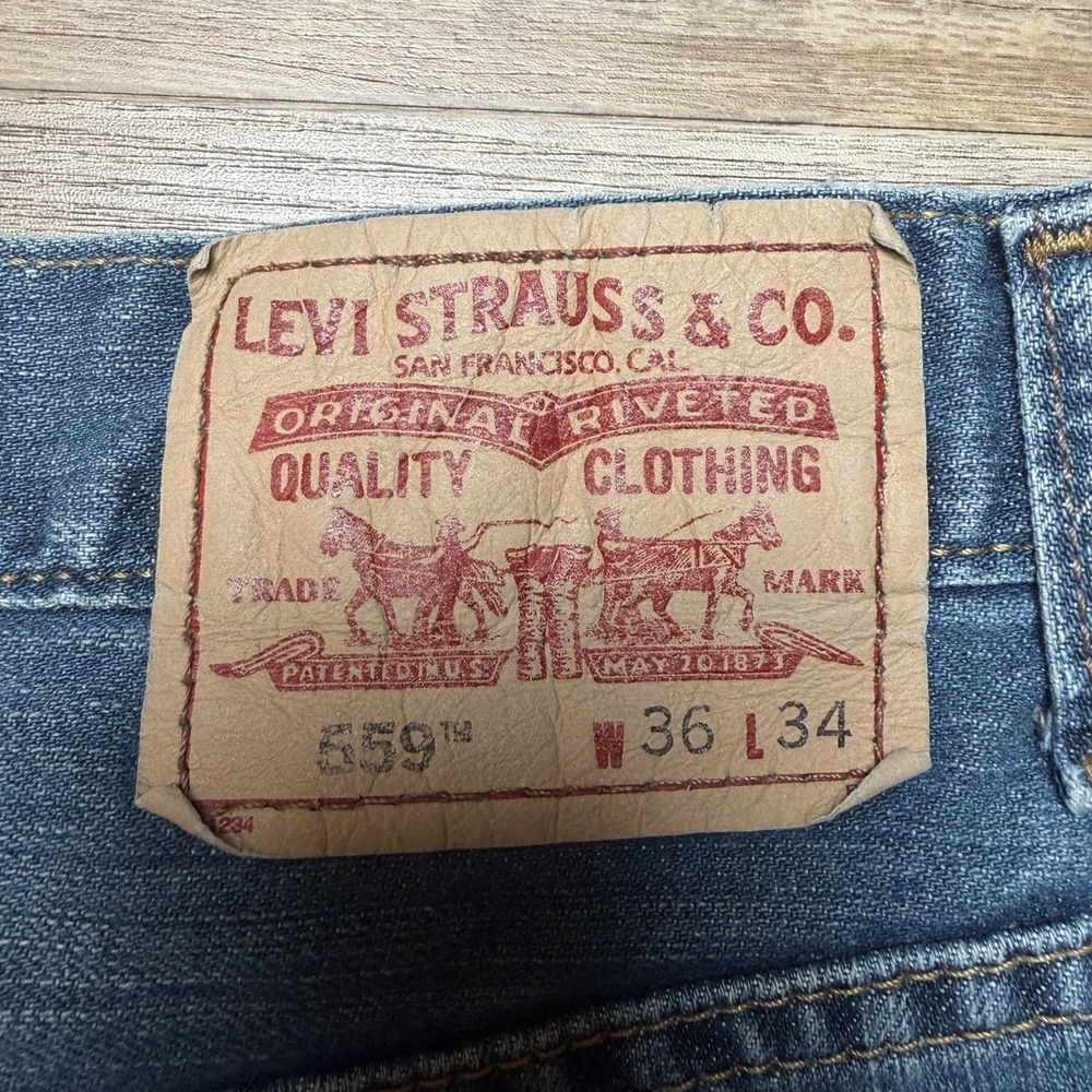 Levis 559 Jeans Men 36x34 Blue Relaxed Straight Leg Baggy Denim Casual Y2K‎ - Picture 7 of 15